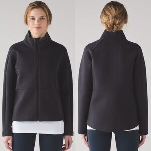 Lululemon Going Places Jacket Black Size 2‎ Grey Warm Coat Full Zip Breathable